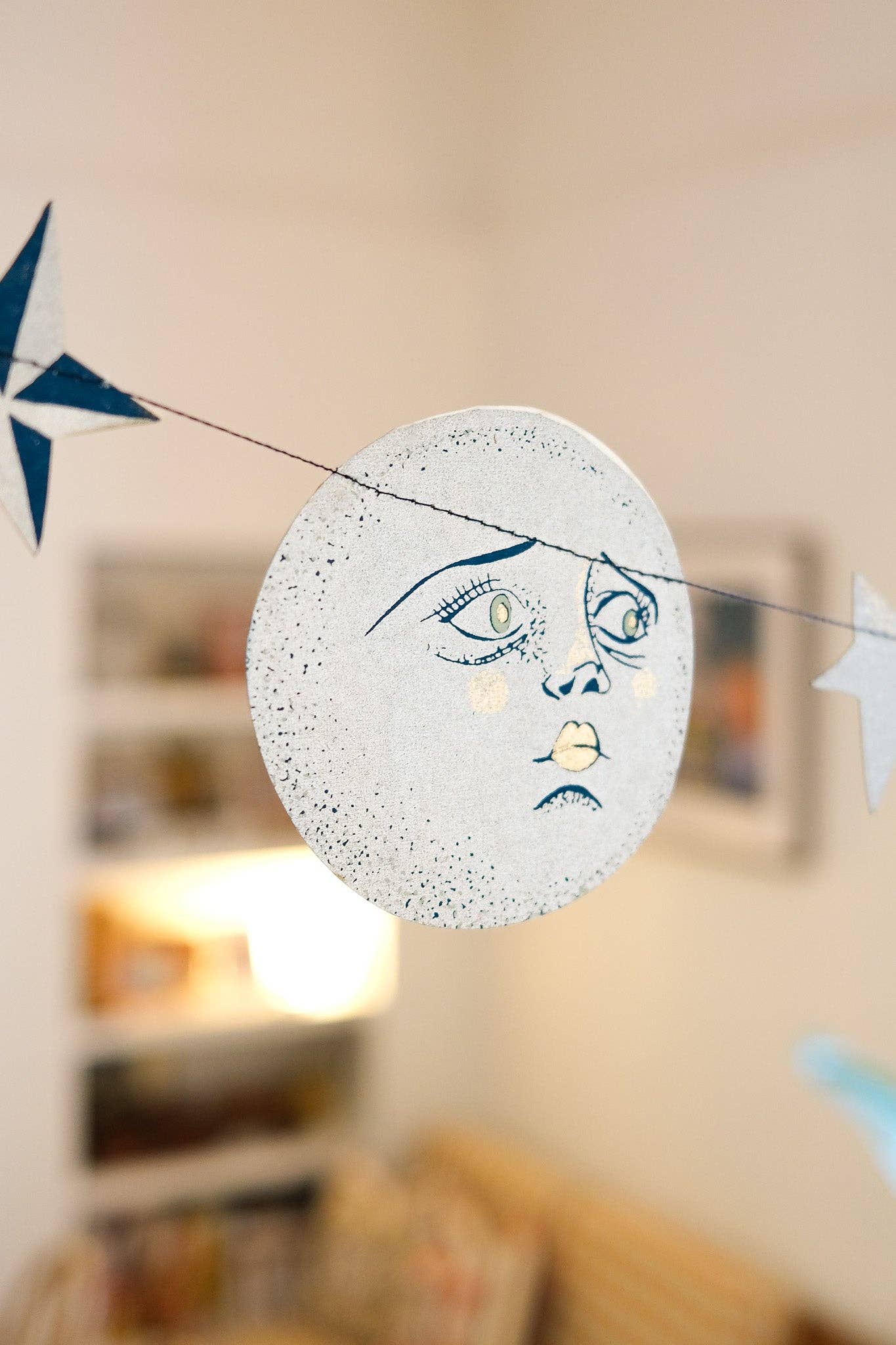 Man on the Moon Sewn Garland - Screen Printed by