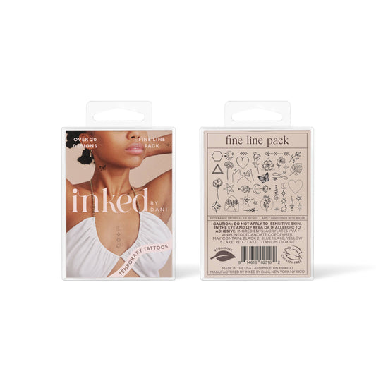 Fine Line Temporary Tattoo Pack - INKED by Dani