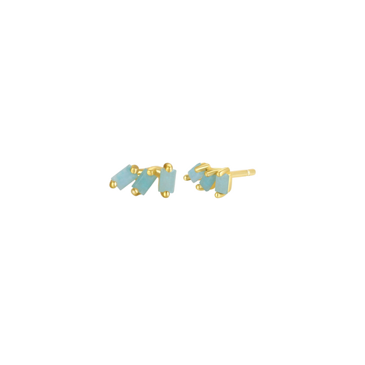 Offset Trio Earrings - Amazonite - JaxKelly