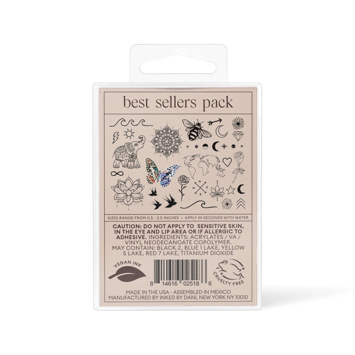 INKED by Dani - Best Sellers Temporary Tattoo Pack