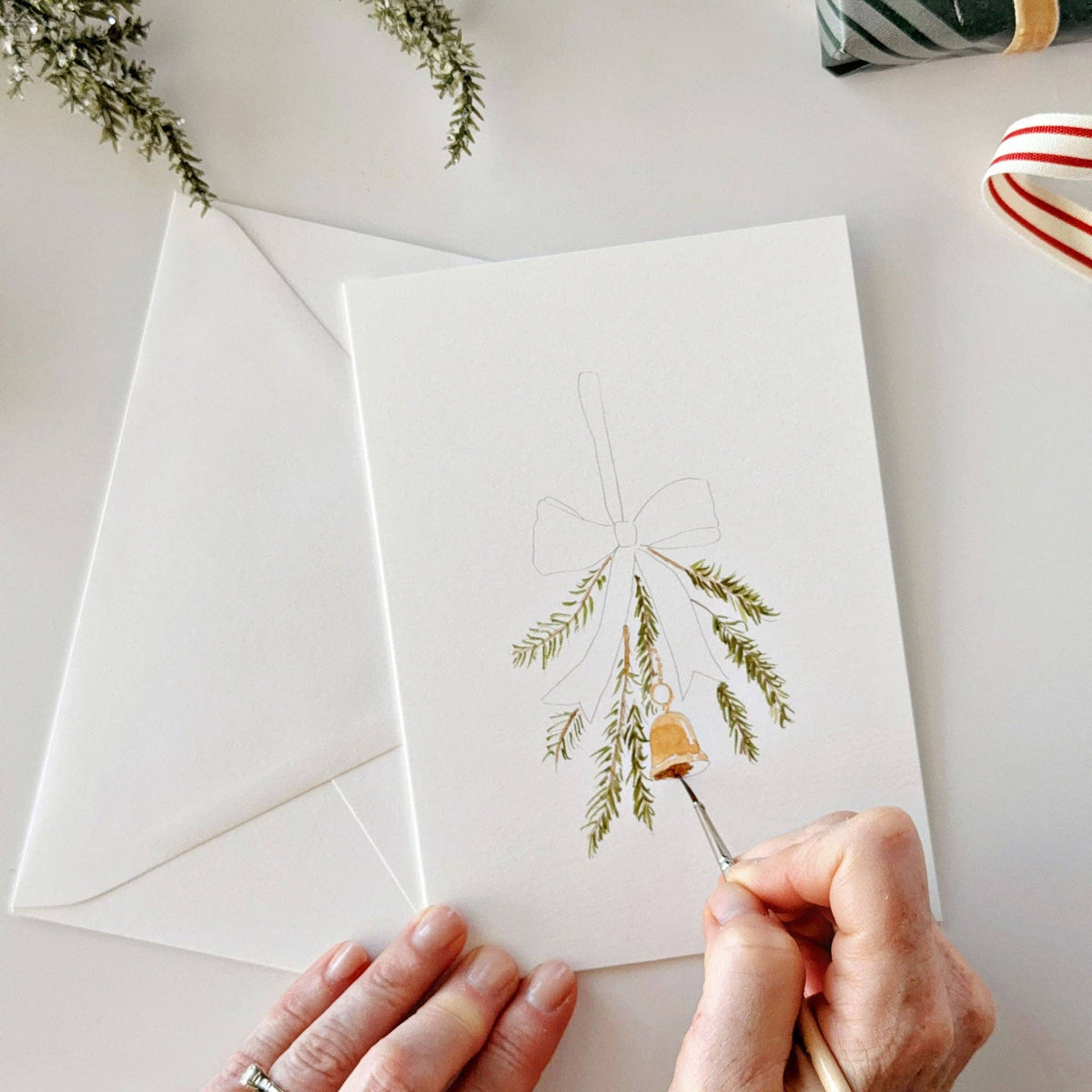 Classic Christmas Paintable Notecard Set - emily lex studio