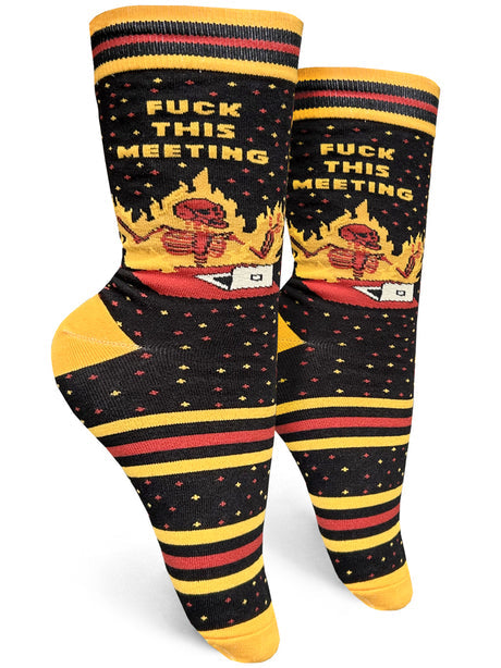 Fuck This Meeting Women’s Crew Socks