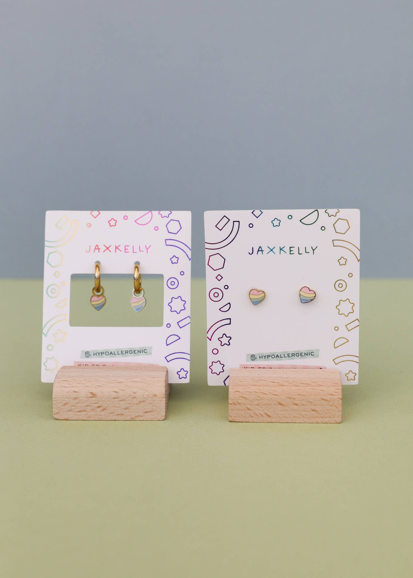 Heart Enamel Flat Back Kids Earrings - JaxKelly