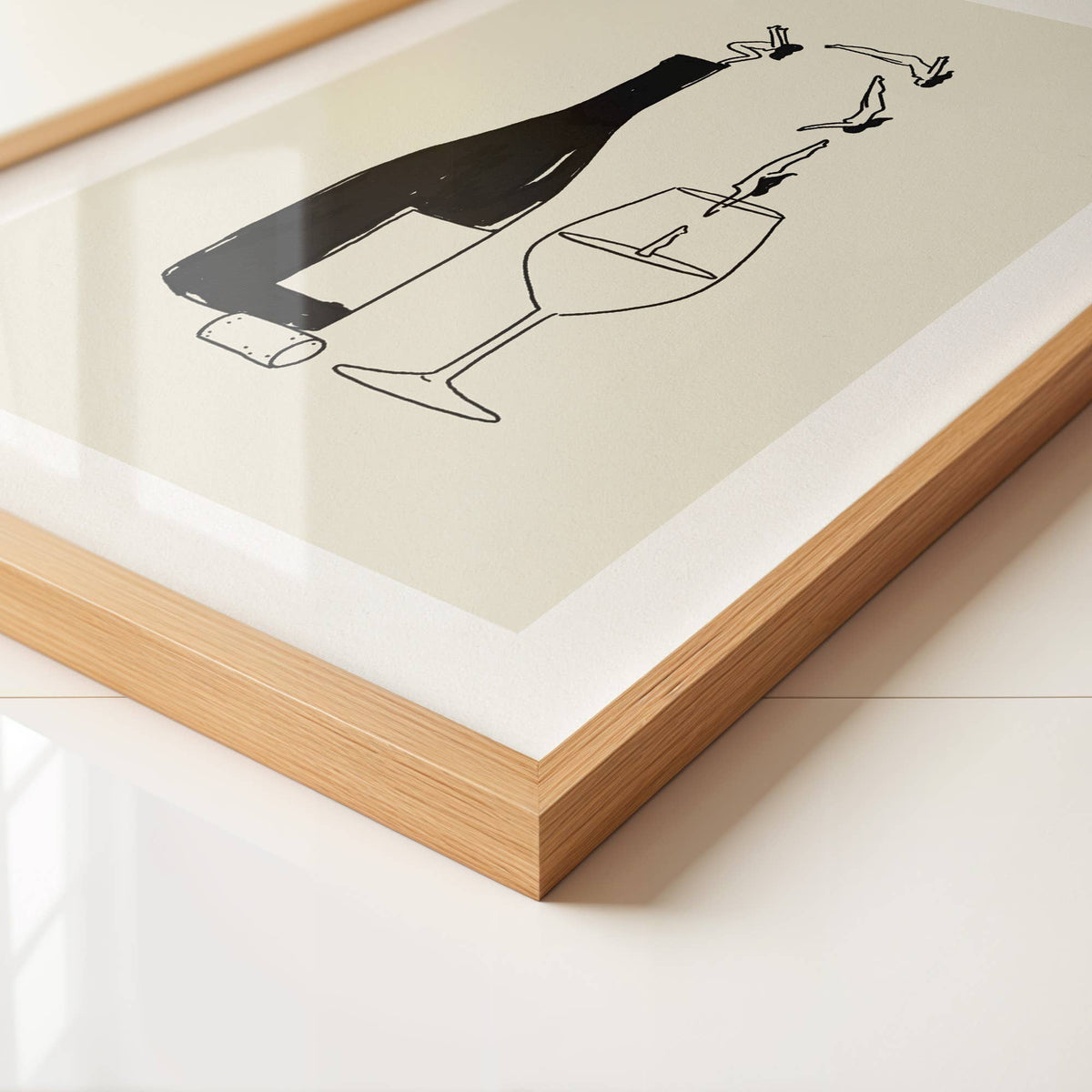 “Wine Bottle Dive” Art Print - Tumbleweed Design Studios