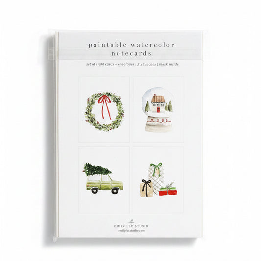 Christmas Cheer Paintable Notecards - emily lex studio