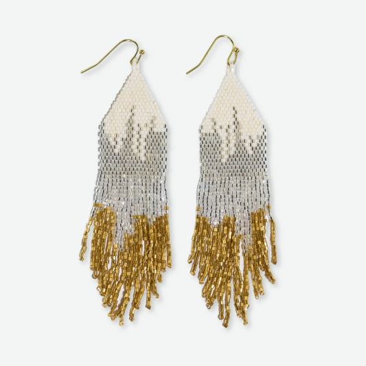 Claire Ombre Beaded Fringe Earrings - St. Moritz