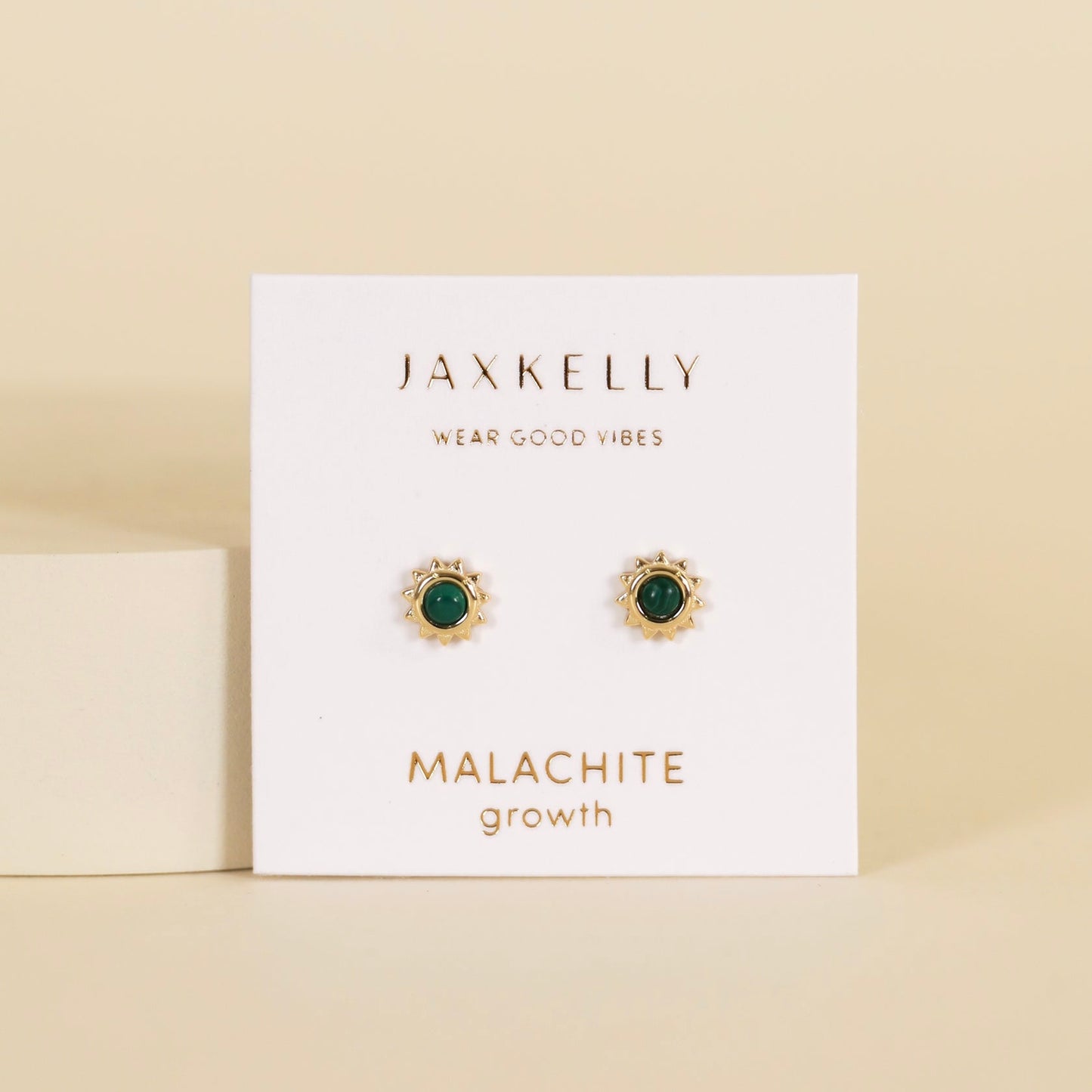 Sun Stud Earrings - Malachite - JaxKelly
