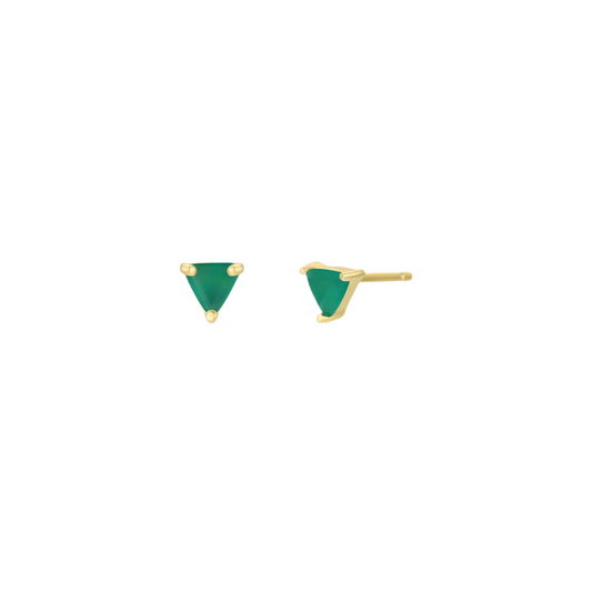 Mini Gem Earrings - Green Onyx - JaxKelly