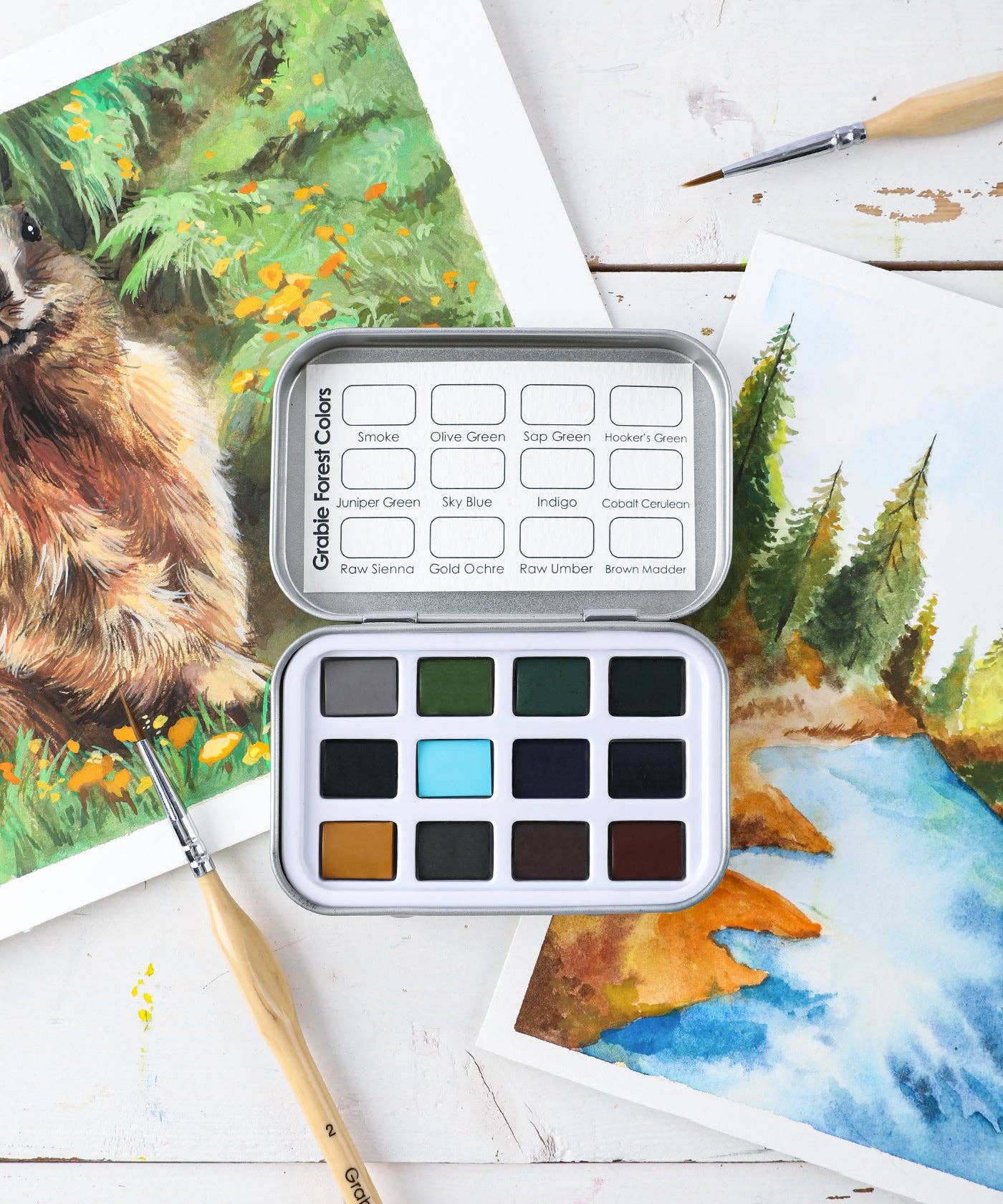 Watercolor Pocket Set of 12 - Forest Colors - Grabie