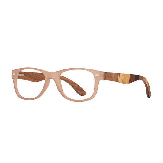 Blue Planet Eco-Eyewear - BP20214 - River -Milky Beige / Multi Wood /Blue Light Filter