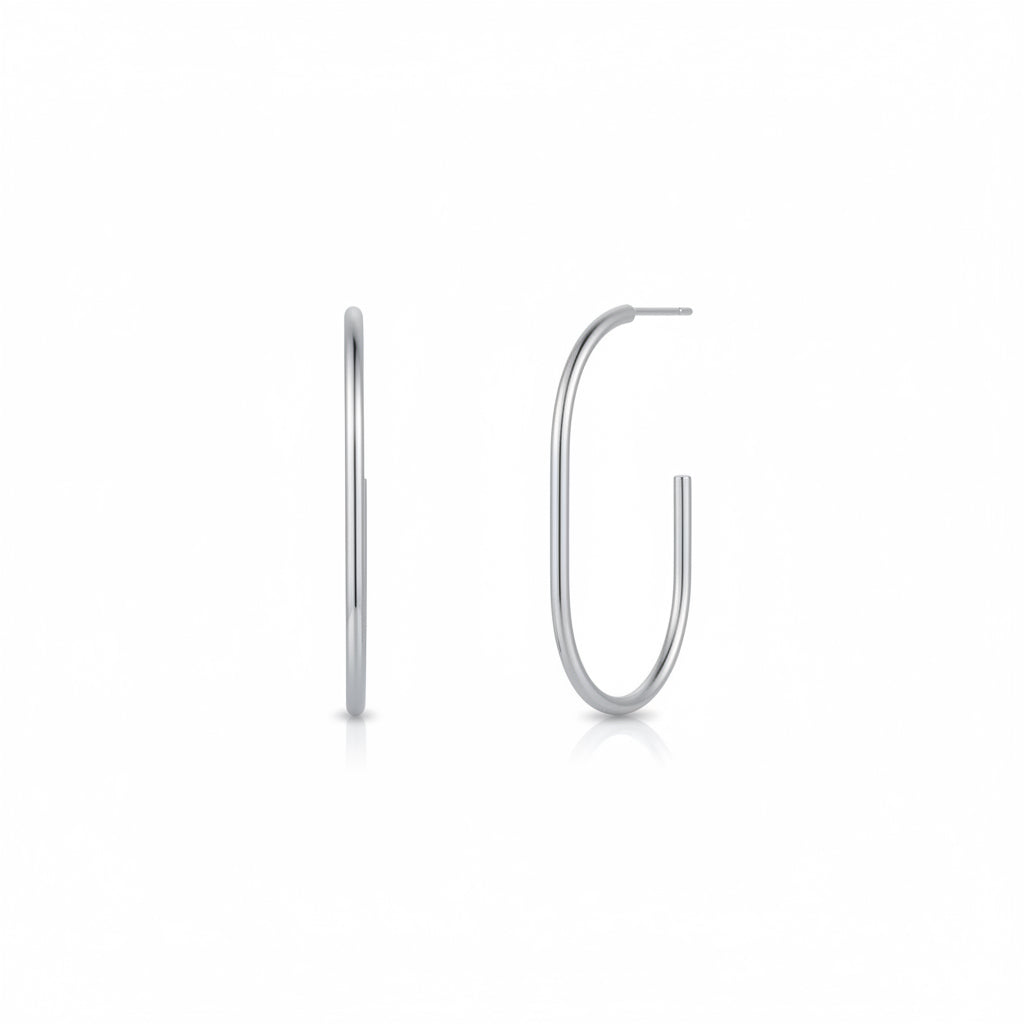 Silver Large Open Hoops - JaxKelly