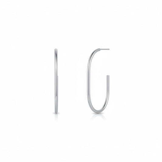 Silver Large Open Hoops - JaxKelly
