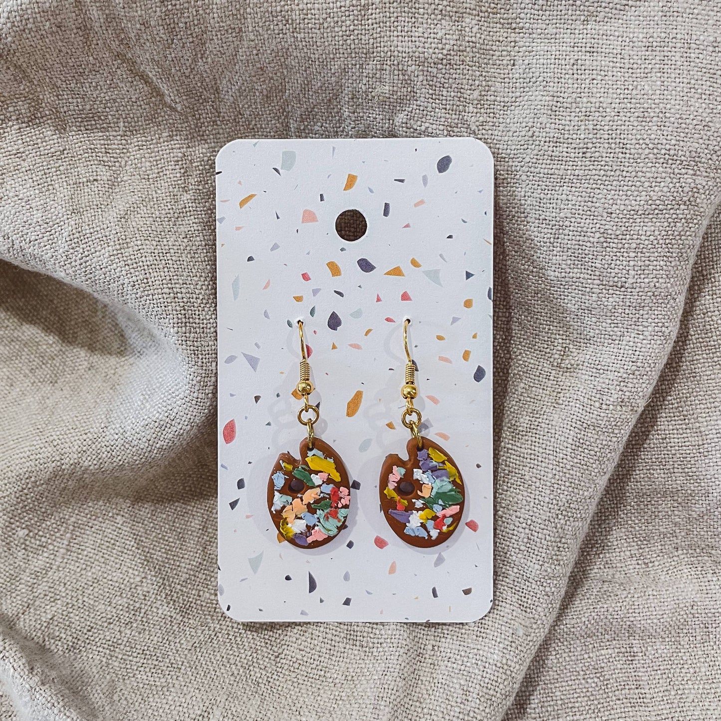 Artist Messy Paint Palette Polymer Clay Earrings