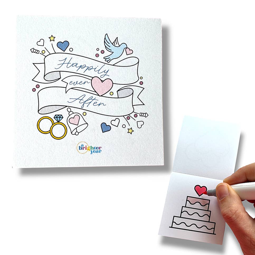 A Brighter Year - Happily Ever After Mini Coloring Book Wedding Favor