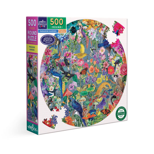 Paradise Garden 500 Piece Round Puzzle
