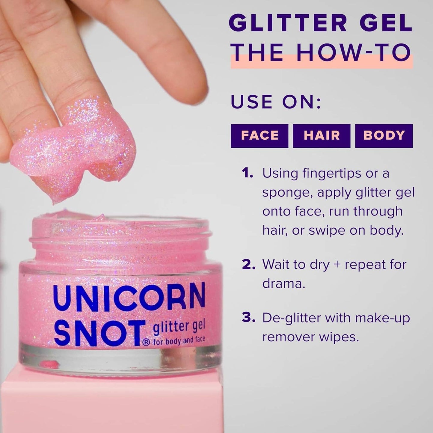 Original Glitter Gel | Flamingo-Pink | Body Glitter | Shiny - Unicorn Snot