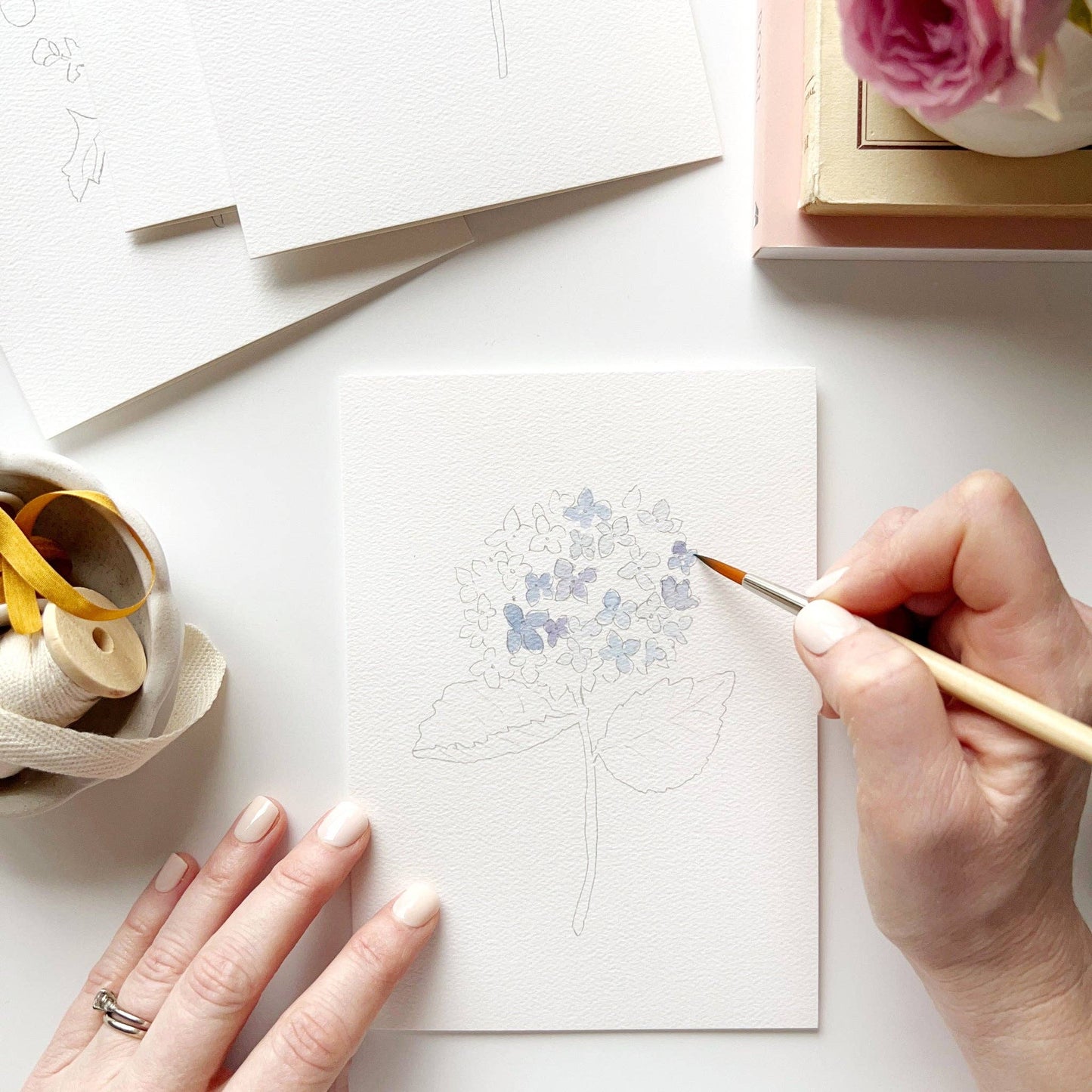Garden Flowers Paintable Notecards - emily lex studio