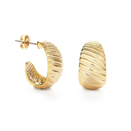 Amano Studio - Vintage Beaded Shell Hoop Earrings