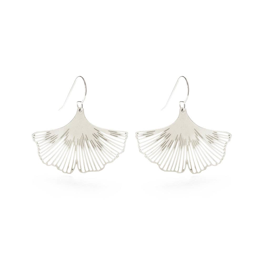 Amano Studio - Ginkgo Leaf Earrings - Silver