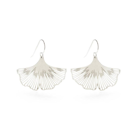 Amano Studio - Ginkgo Leaf Earrings - Silver