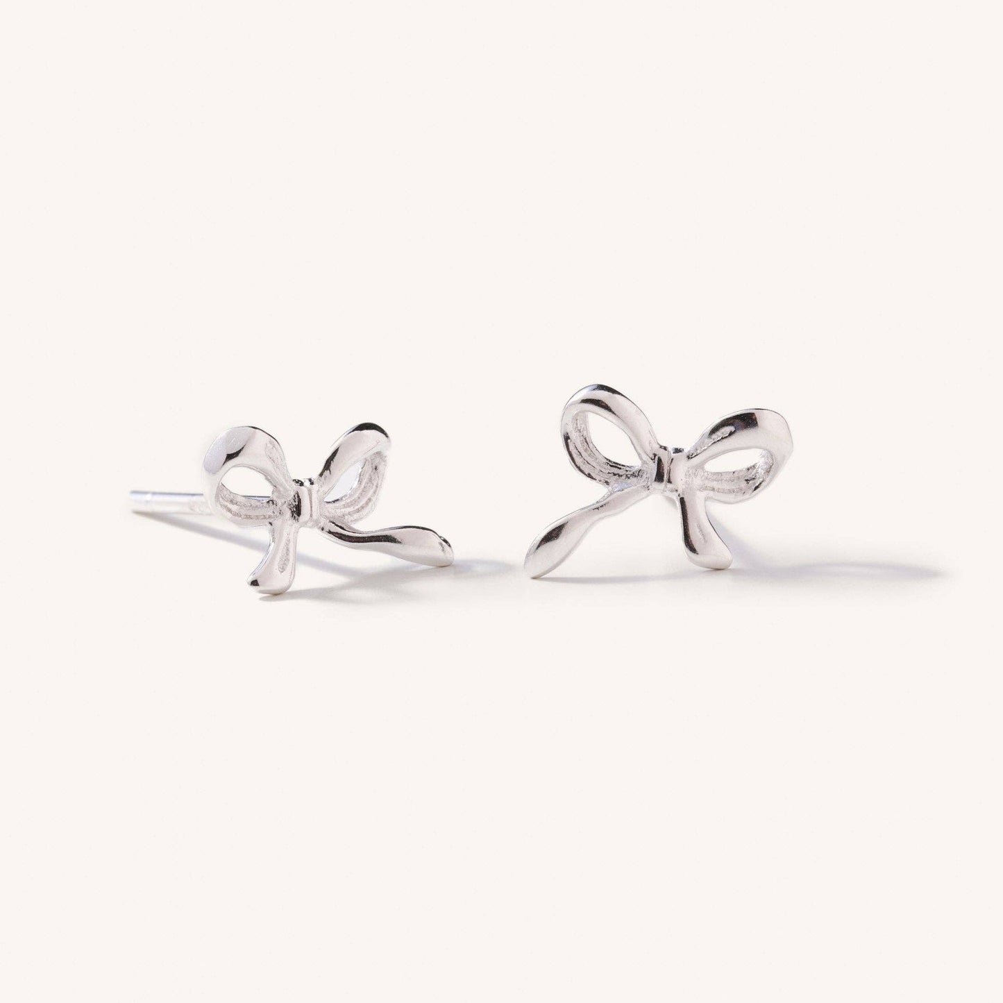 Dainty Bow Studs- Silver