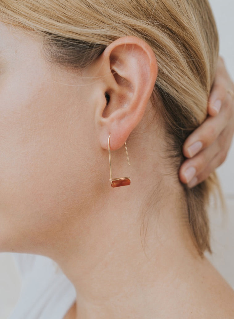 Carnelian Agate Drop Earrings