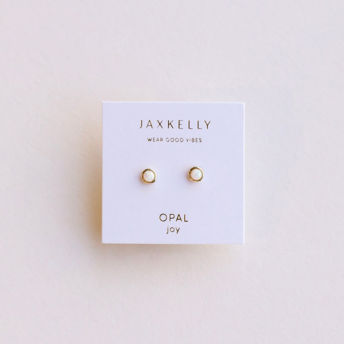 Simple Stud Earrings - White Opal - JaxKelly