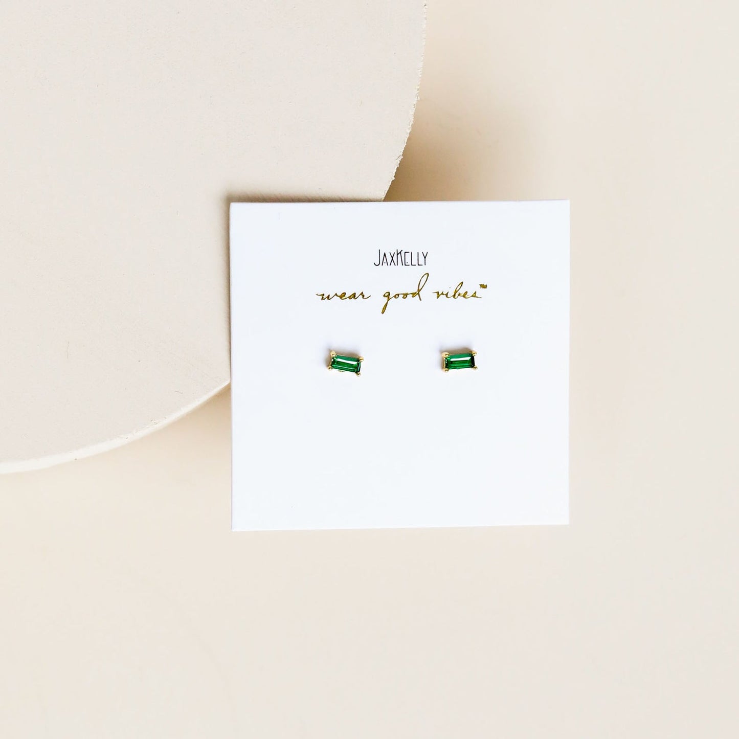 Emerald Baguette Earrings