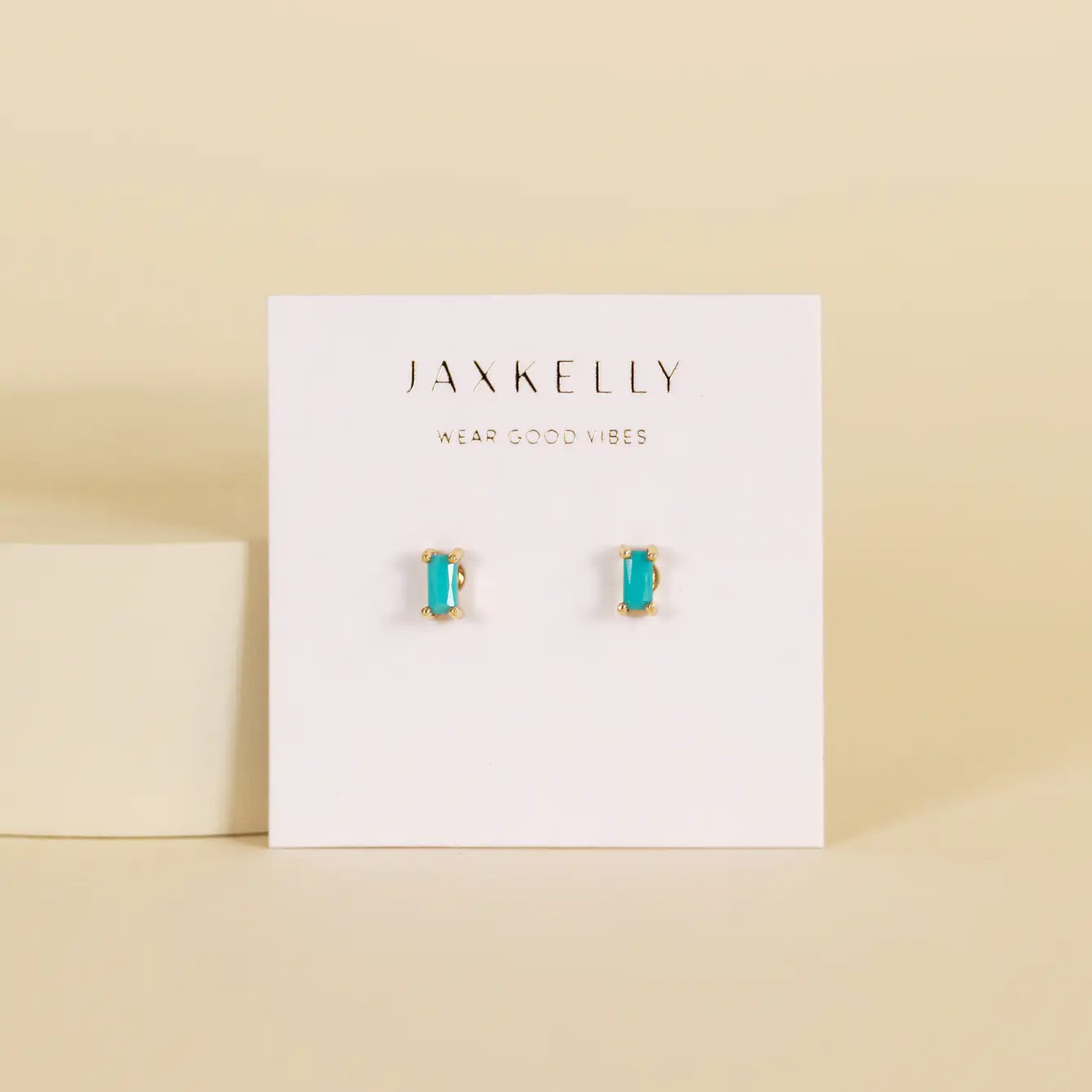 Baguette Earrings - Turquoise - JaxKelly