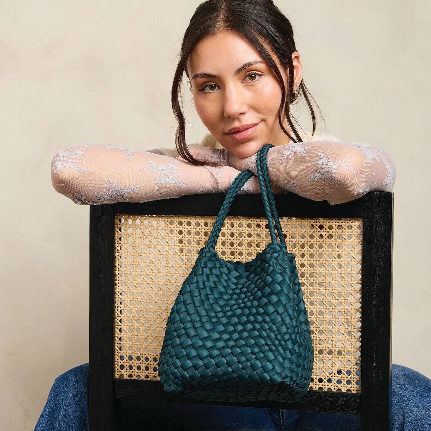 Ava Handwoven Convertible Bucket Bag/Tote