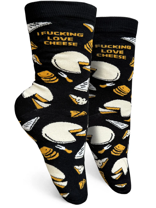 I Fucking Love Cheese Women’s Crew Socks