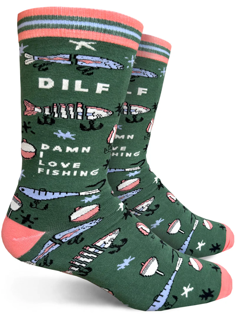 DILF (Damn I Love Fishing) Men’s Crew Socks