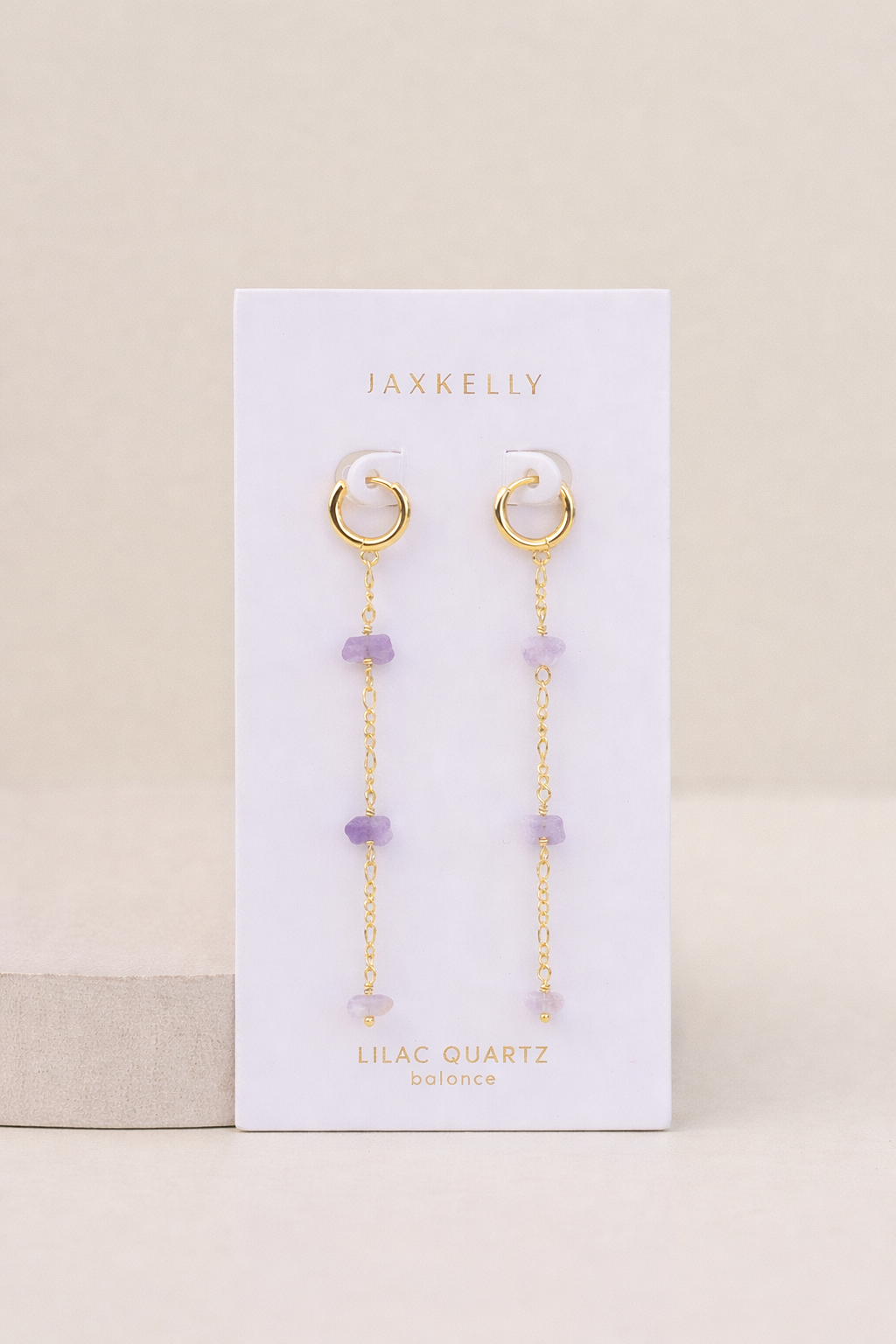 Lilac Quartz Chain Drop Earrings - JaxKelly