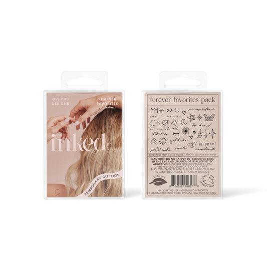 Forever Favorites Temporary Tattoo Pack - INKED by Dani