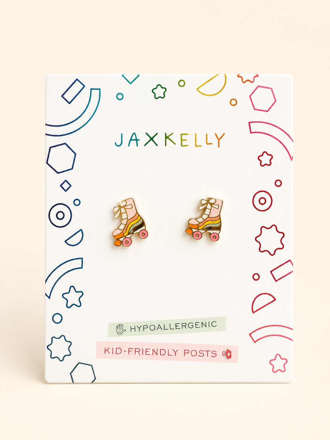 Roller Skate Enamel Flat Back Earrings - JaxKelly