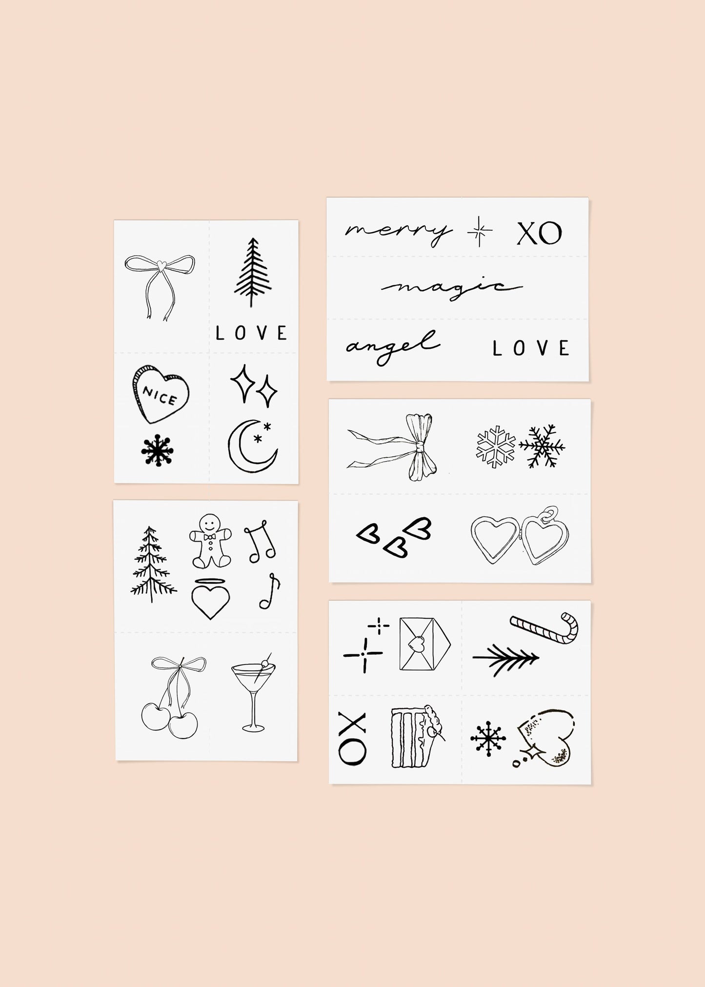 INKED by Dani - Holiday Ornament Temporary Tattoo Pack