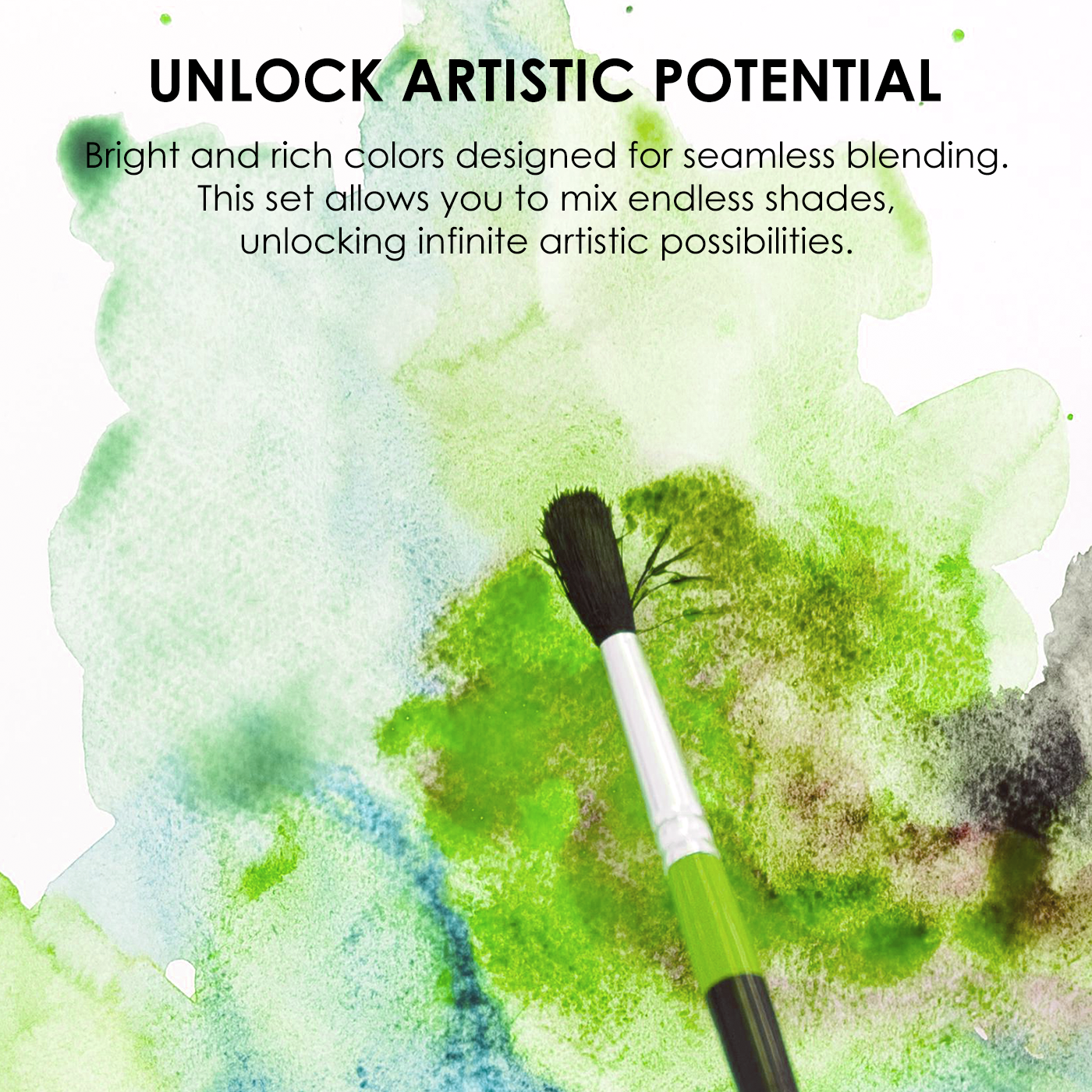Watercolor Pocket Set Of 12 With Brush - Forest Color - Grabie