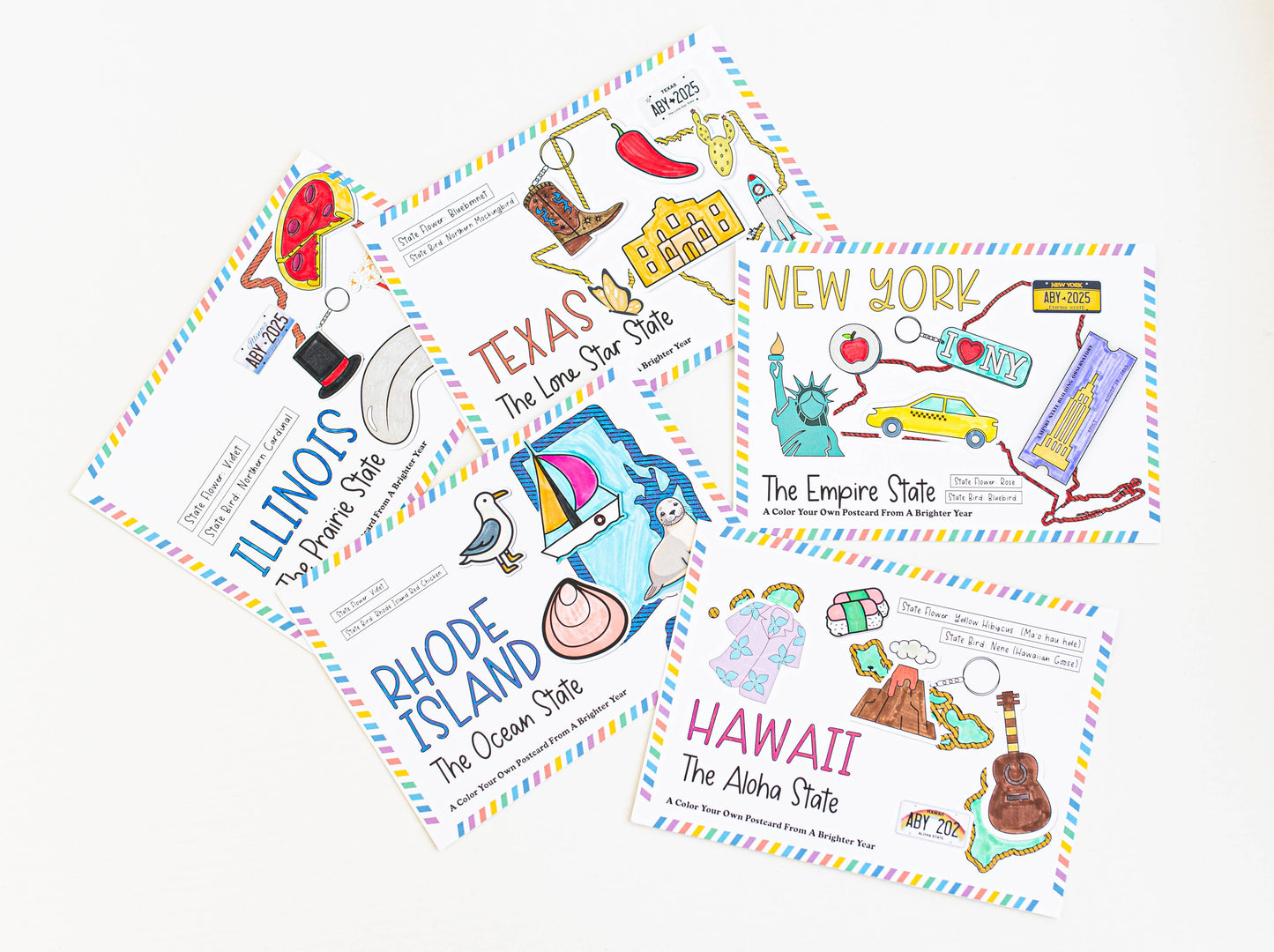 Color Your Own Colorado State Postcard