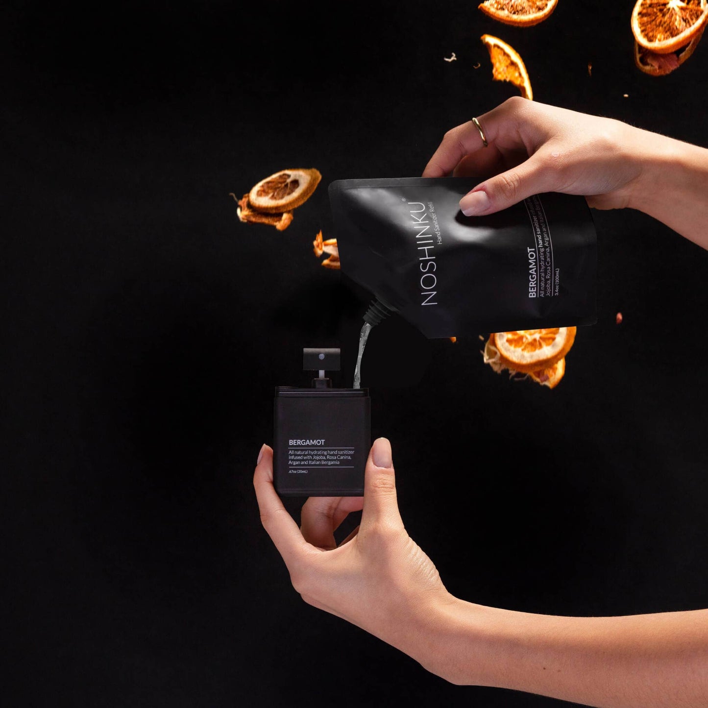 Bergamot - Cypress Nourishing Sanitizer Travel Refill Pouch - Noshinku