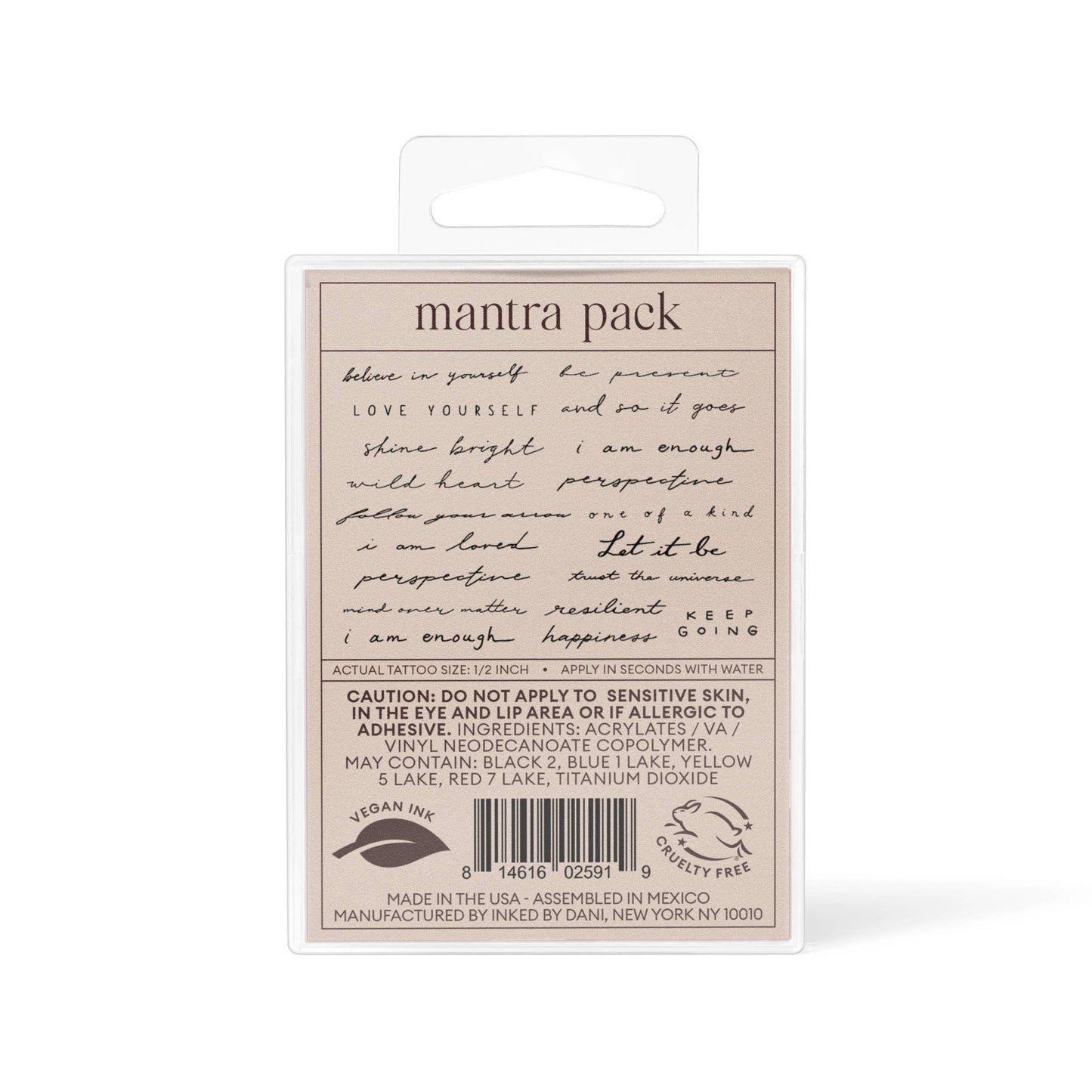 Mantra Temporary Tattoo Pack - INKED by Dani