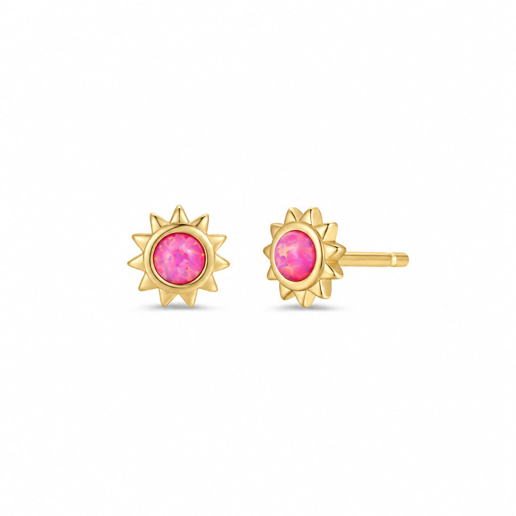 Pink Opal Sun Studs - JaxKelly