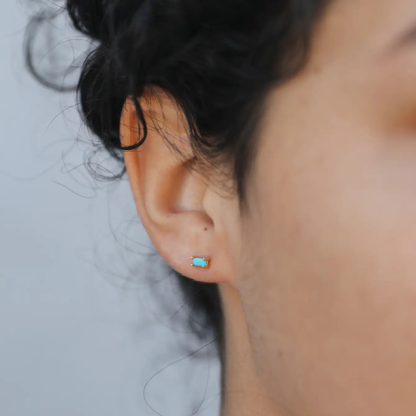 Baguette Earrings - Turquoise - JaxKelly