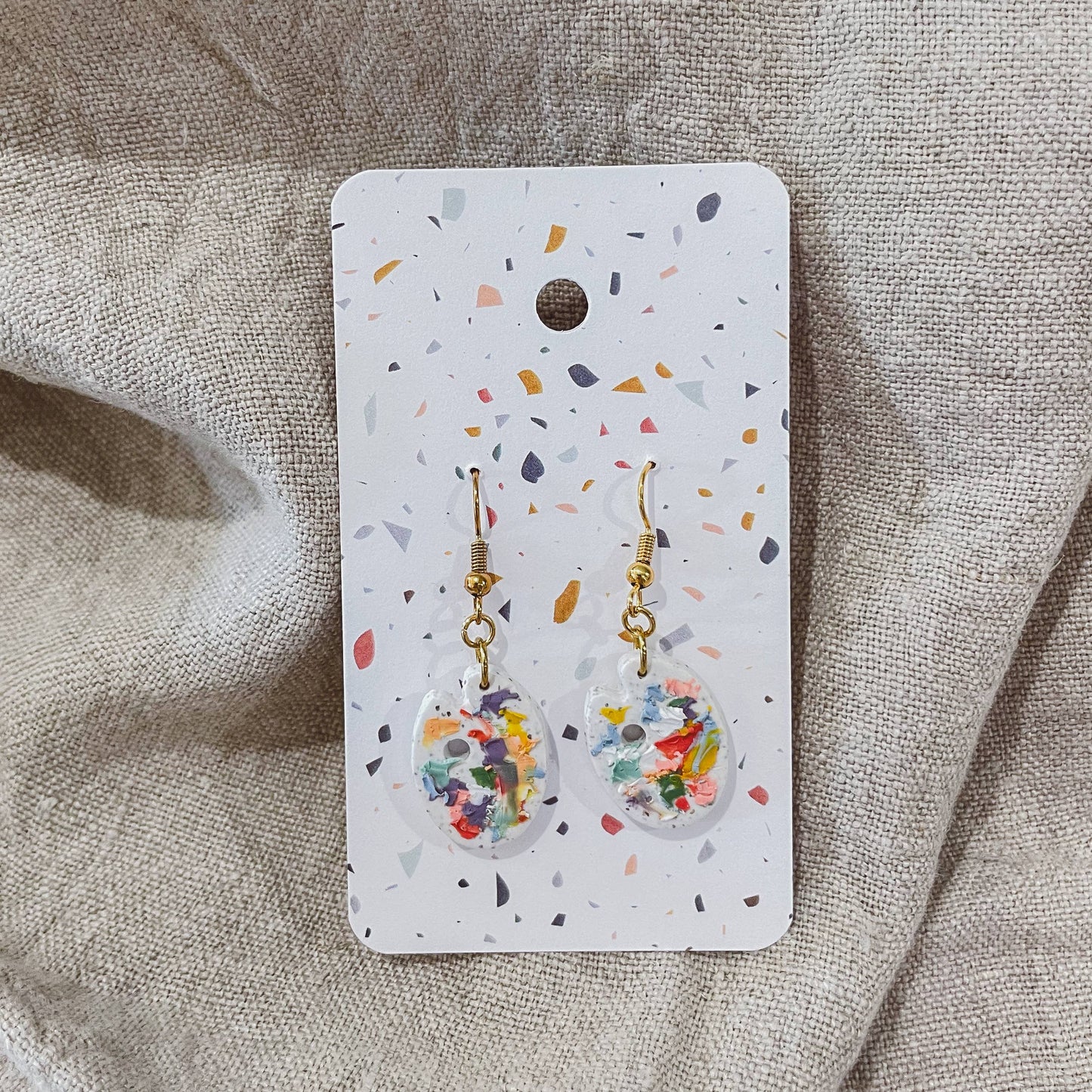 Artist Messy Paint Palette Polymer Clay Earrings