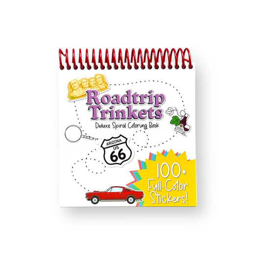 Roadtrip Trinkets Deluxe Spiral Coloring Book with Stickers