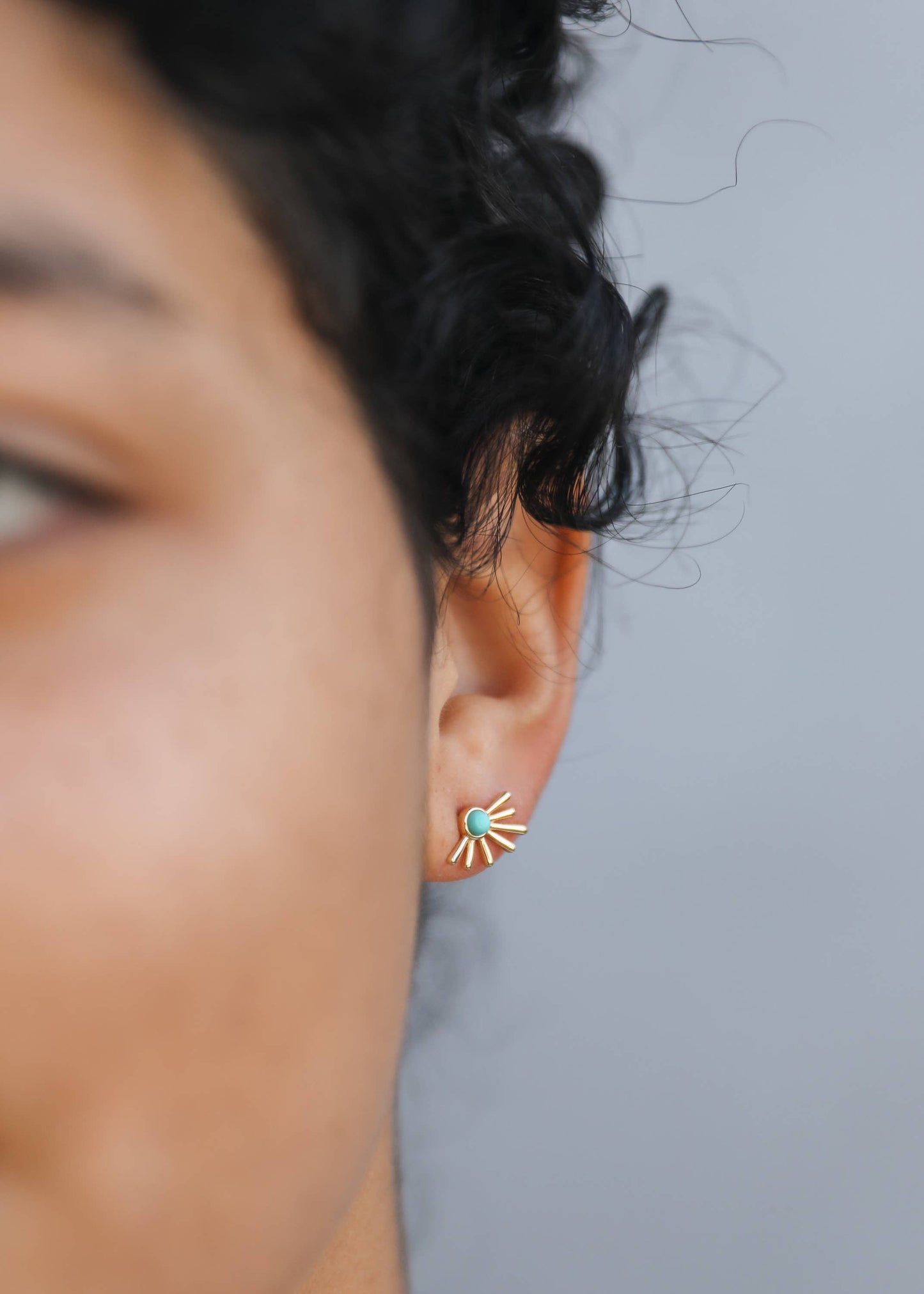 Turquoise Sun Ray - Earrings