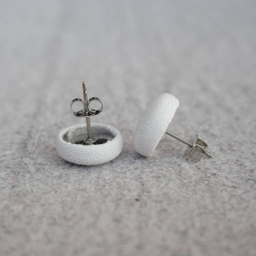 Seagull Fabric Button Earrings