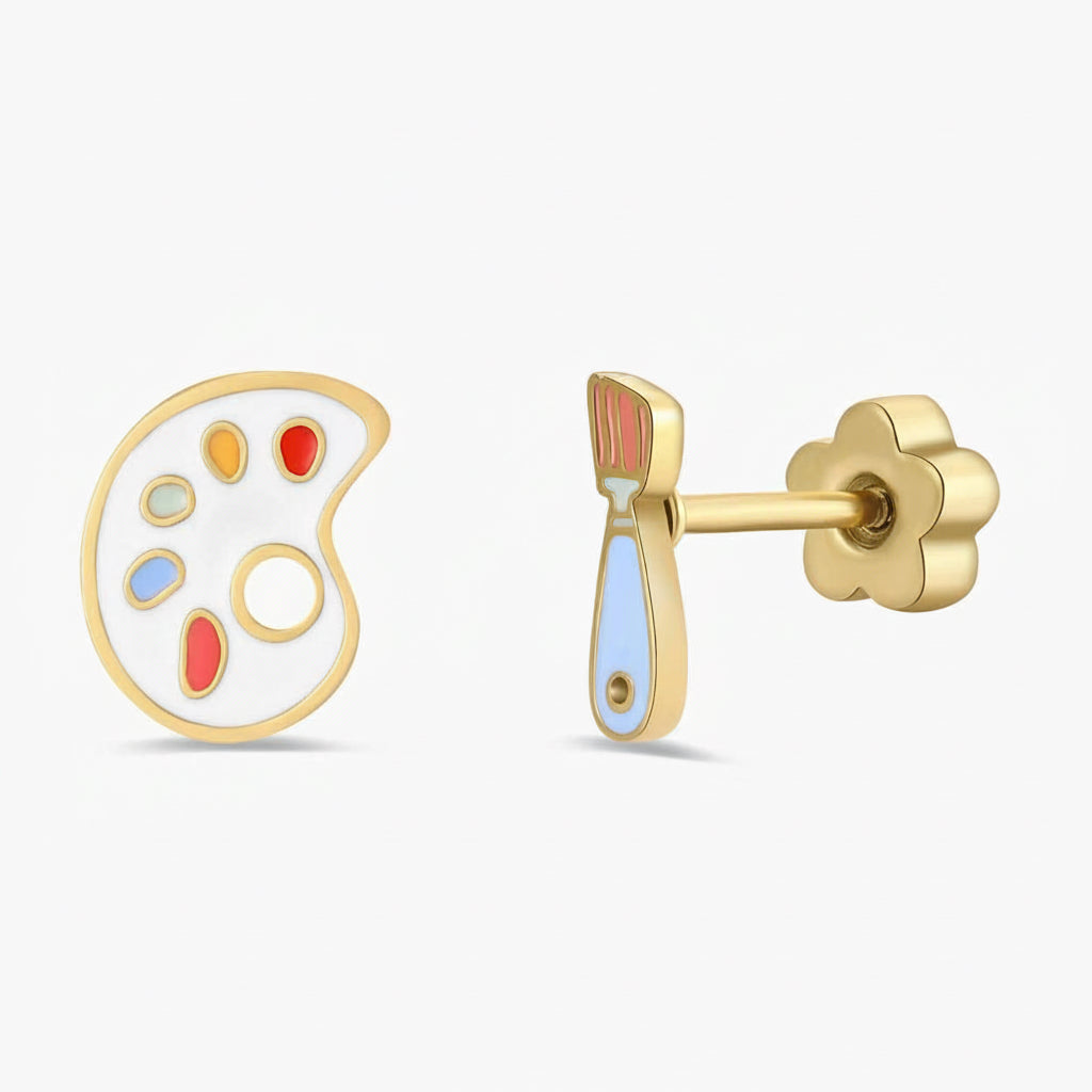 Artiste Pallete Enamel Flat Back Earrings - JaxKelly