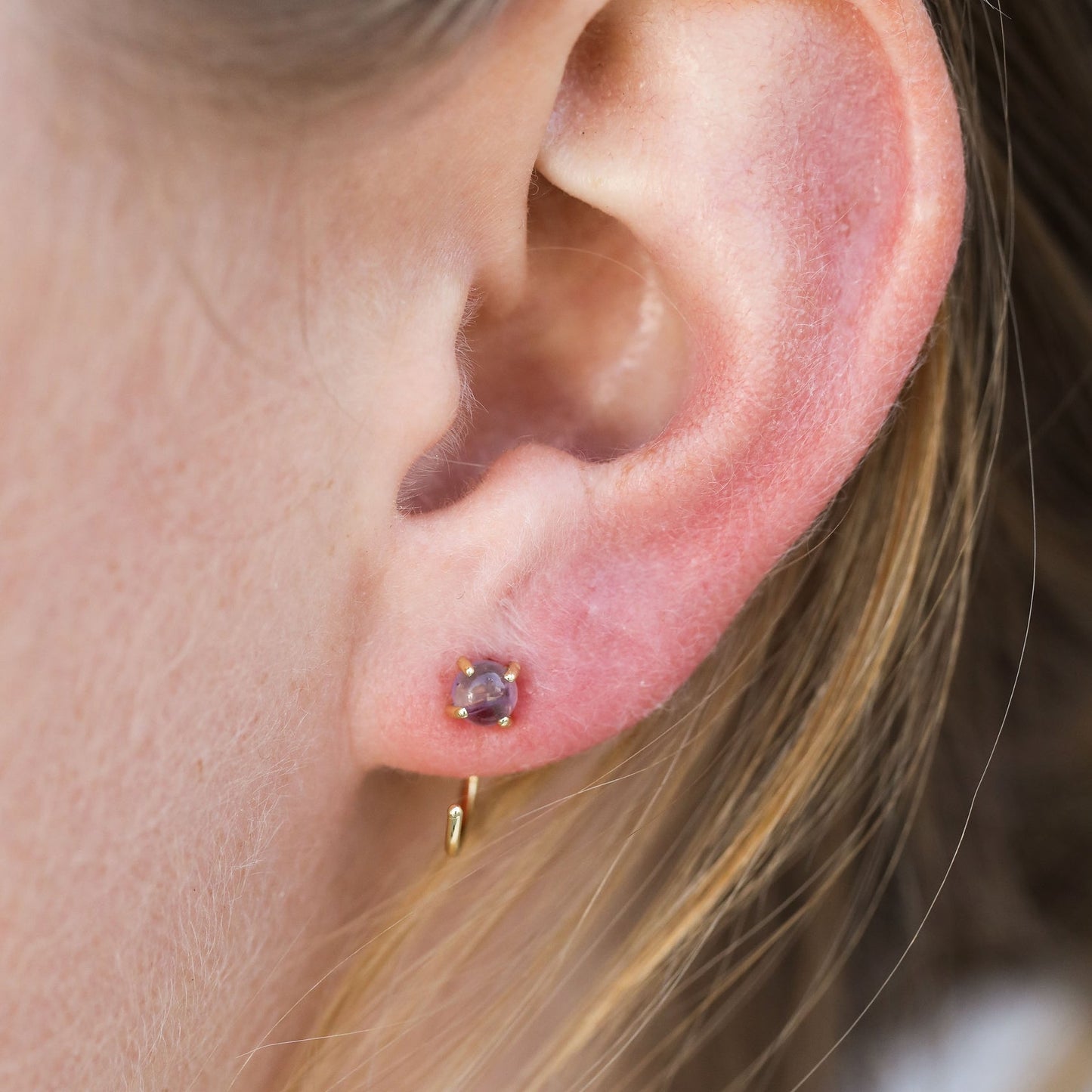 Amethyst Huggie Earrings