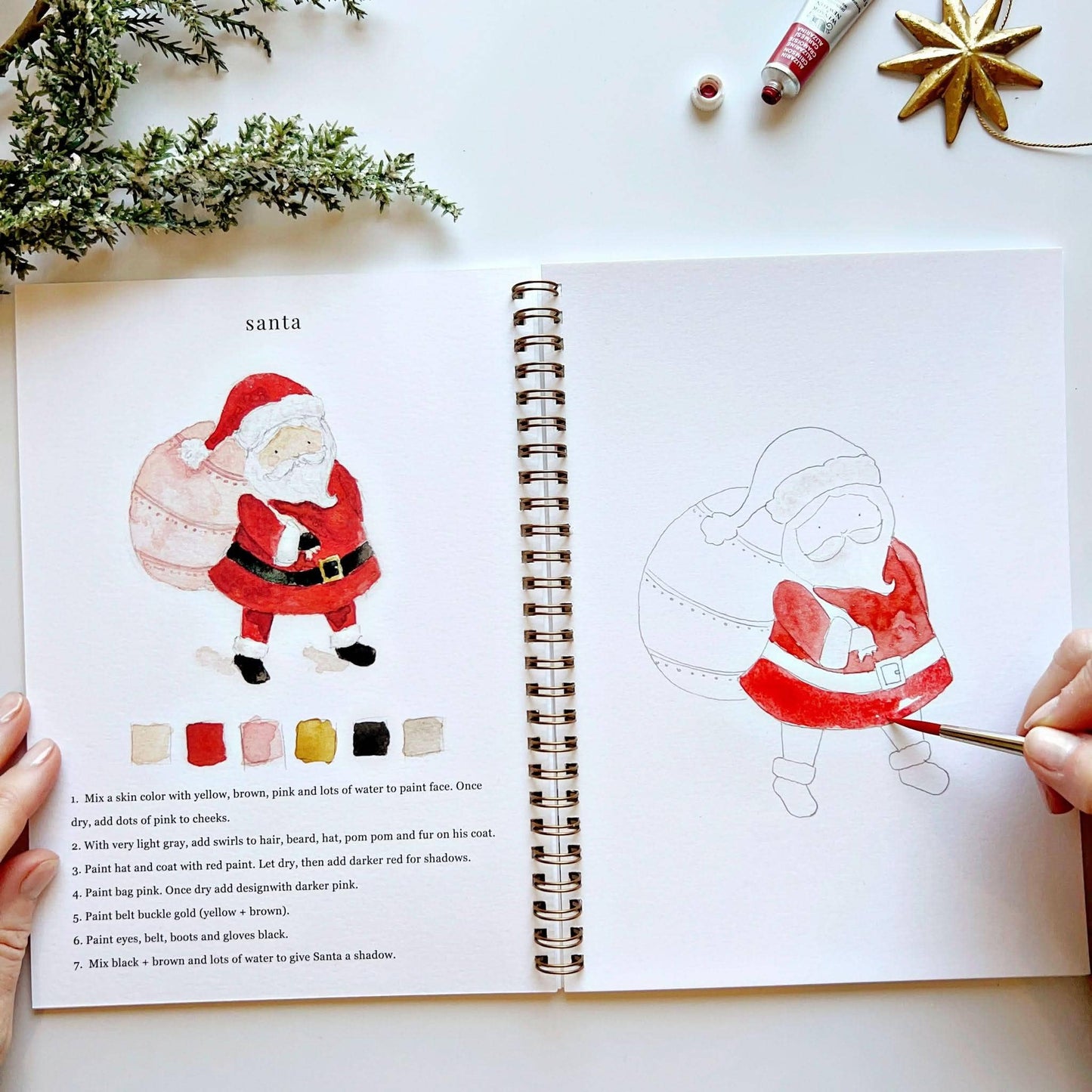 Christmas Watercolor Workbook - emily lex studio