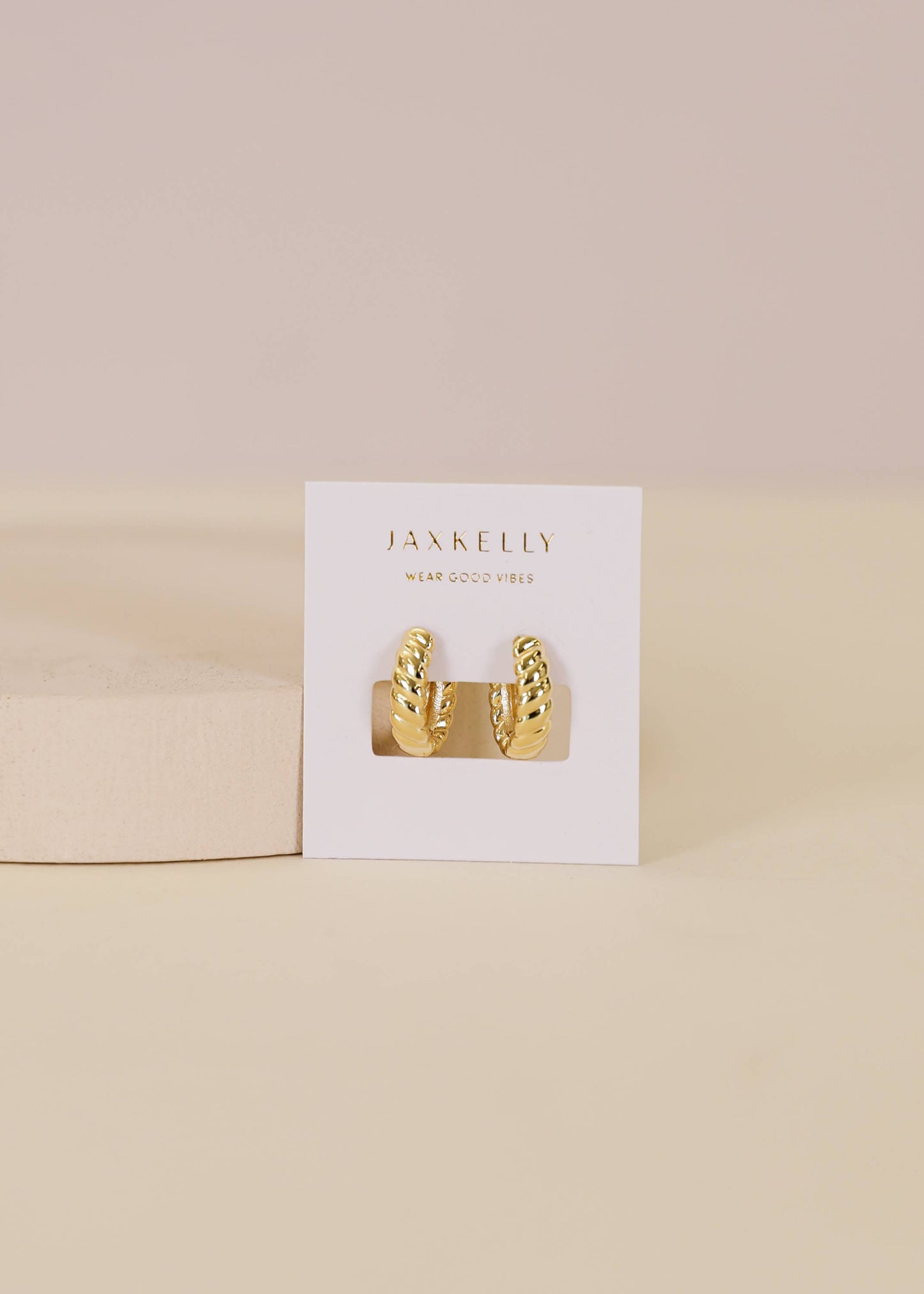 Small Channel Gold Hoop Earrings - JaxKelly